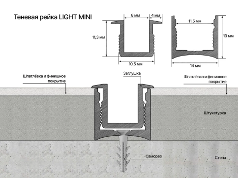  LIGHT mini Черная под подсветку для обоев, панелей, керамогранита фото 4